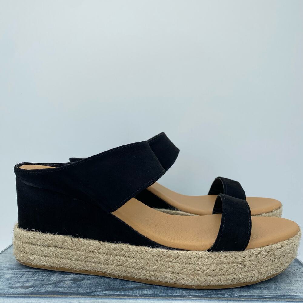 New Journee Collections Alissa Women’s Wedge Sandal Black Size 8
